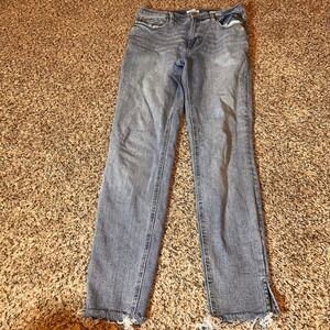 Kensie Vintage Luxe High Rise Skinny Jeans Frayed Hem Light Wash Size‎ 6/28